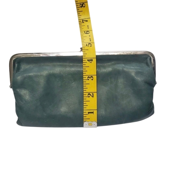 Hobo Vintage Hide Collection Lauren Double Frame Clutch Green Wallet. - Picture 11 of 16